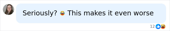 Person reacting with amusement in a blue chat bubble, expressing disbelief related to McDonald&rsquo;s viral Big Arch Burger reaction.