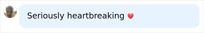 A person's profile picture next to a message bubble saying, "Seriously heartbreaking 💔." This relates to the dad who ended son's life.