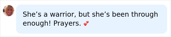 Comment expressing support and prayers for Christina Applegate&rsquo;s loved ones amid her hospitalization details.