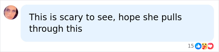 User comment expressing concern and hope for Christina Applegate&rsquo;s loved ones amid hospitalization details revealed