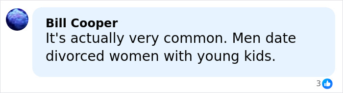 Comment discussing men dating divorced women with young kids, related to teacher allegedly building relationship with mom.