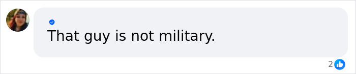 Comment on social media stating that a man seen in the Fairfield intruder video is not military.