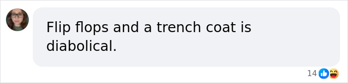 Woman with glasses and long hair commenting on flip flops and trench coat, related to Fairfield intruder video case.