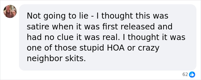 Comment expressing disbelief about a Fairfield intruder video, mentioning HOA and neighbor skits.