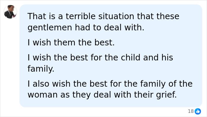 Comment expressing sympathy for police and families involved after police fatally take down woman attacking toddler with knife at Walmart.