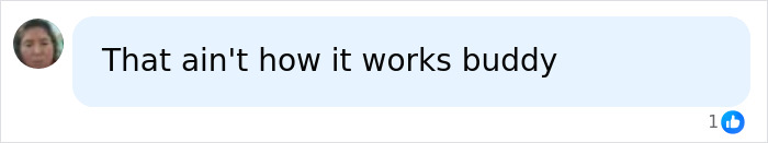 A text bubble from a FedEx Driver saying, That ain't how it works buddy, with a thumbs up and the number 1.