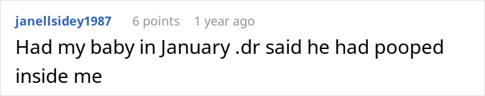 Comment saying Had my baby in January and doctor mentioning baby pooping inside womb related to pregnant doctor showing baby peeing inside womb viral video.