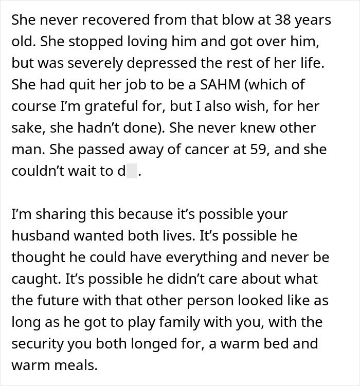 Man Calls Wife Selfish For Refusing To Become A SAHM While Cheating On Her The Entire Time Man Calls Wife Selfish For Refusing To Become A SAHM While Cheating On Her The Entire Time