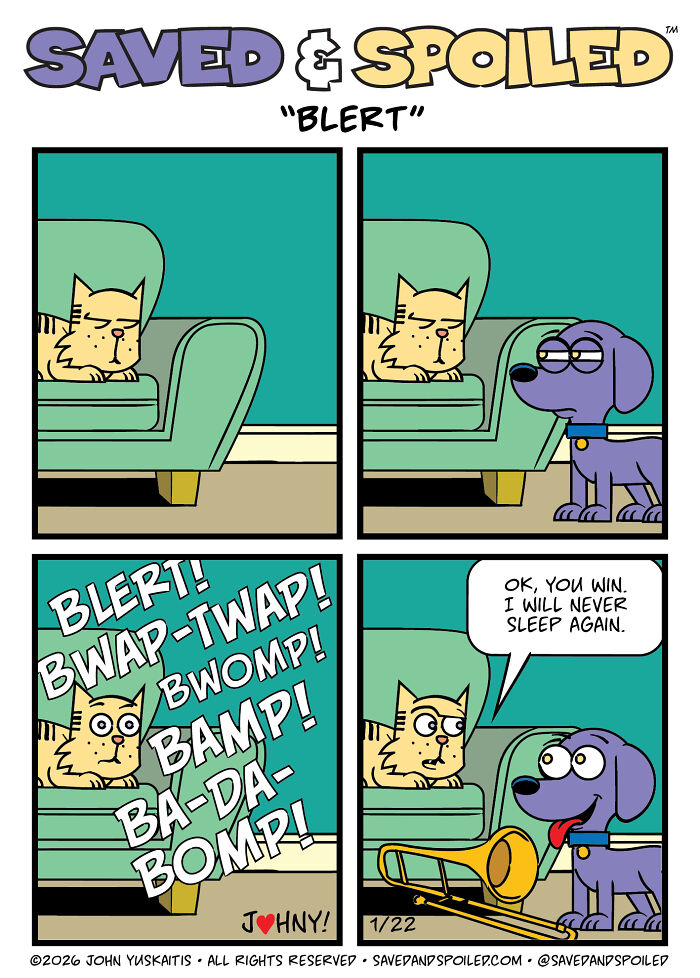 30 More Saved & Spoiled Comics About Life With A Rescue Dog And A Very Spoiled Cat