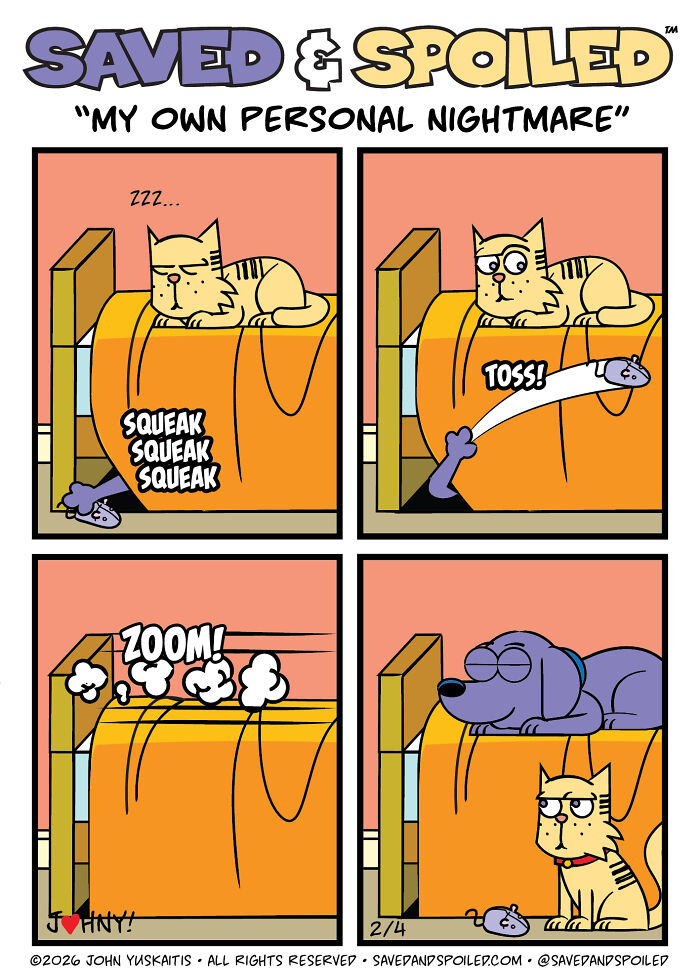 30 More Saved & Spoiled Comics About Life With A Rescue Dog And A Very Spoiled Cat