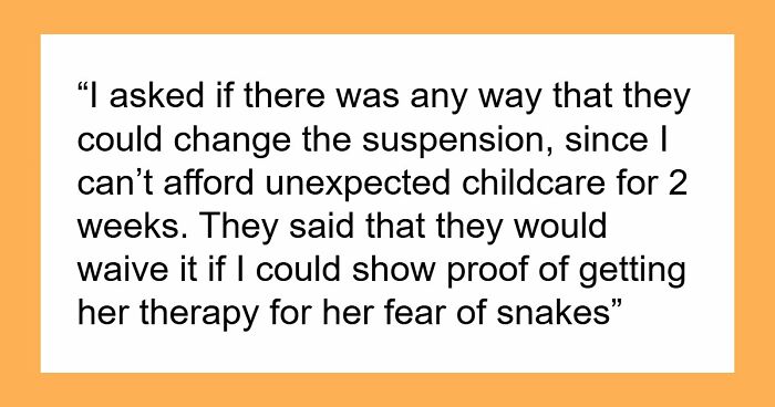 School Traumatizes 6YO With 2-Week Suspension Over Not Touching Snake, Mom Loses It