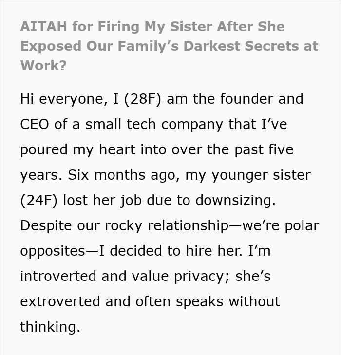 CEO Hires Her Sister After She Got “Downsized”, Finds Out The Real Reason She Lost Her Job The Hard Way