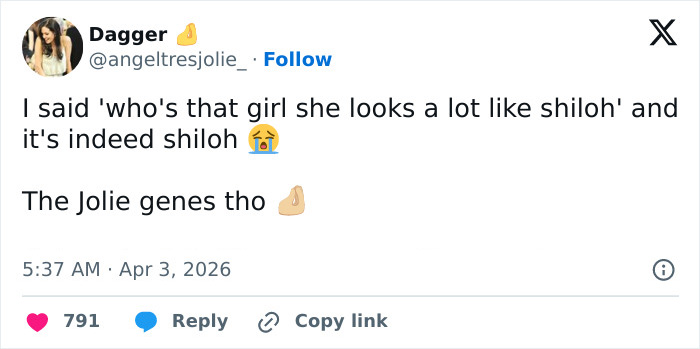 Shiloh Jolie aparece no primeiro videoclipe, os fãs apontam que ela é gêmea de sua mãe