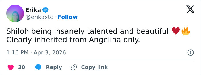 Shiloh Jolie aparece no primeiro videoclipe, os fãs apontam que ela é gêmea de sua mãe