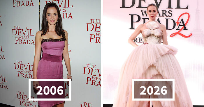 Side-By-Sides That Show The Cast Of ‘The Devil Wears Prada 2’ 20 Years After The Original Premiere