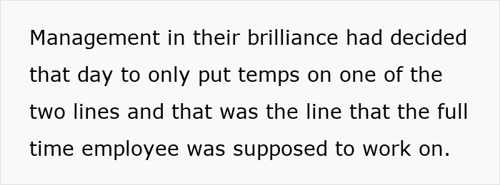 Text excerpt describing management&rsquo;s poor decision affecting a worker going the extra mile instead of being thanked.