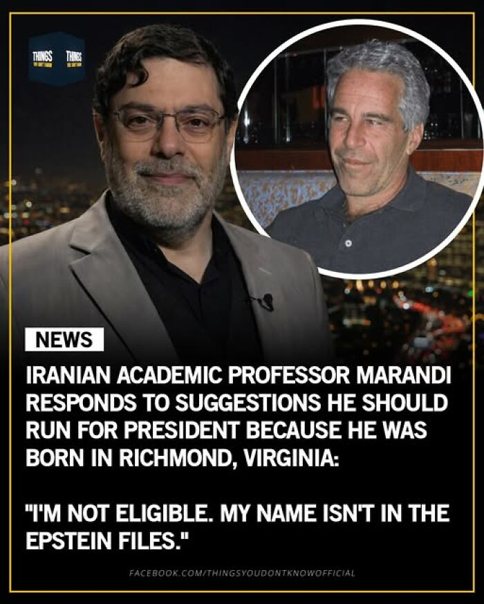 Iranian academic professor responds to political suggestions in a post highlighting great, sad, and weird world facts.