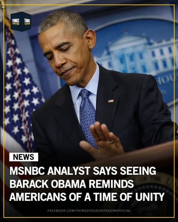 Barack Obama shown during a speech, reflecting on unity and the many great, sad, and weird things in our world.