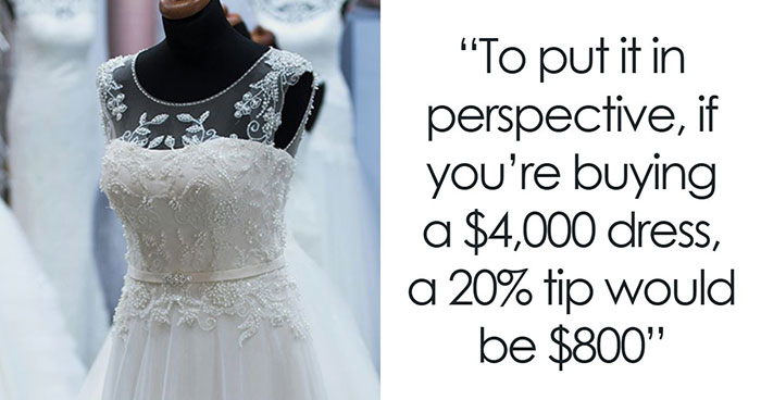 Woman Freezes When She Goes To Pay For Her Wedding Dress, As She Didn’t Expect She Had To Leave A Tip