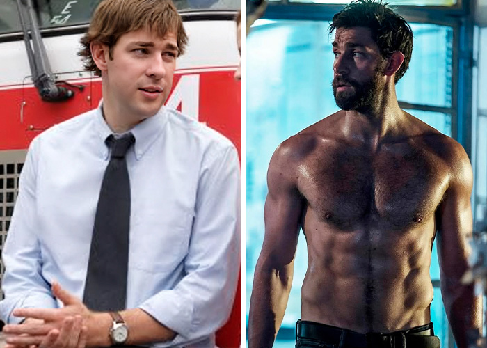 John Krasinski's transformations: before and after bulking up. Famous men body transformation.