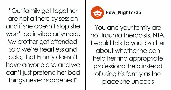GF Uses BF’s Fam As Her Free Therapist, They’re Fed Up As She Turns Every Dinner Into A Trauma Recap