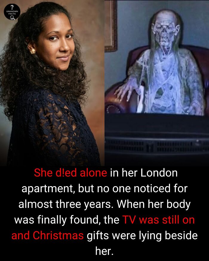 A split image showing a woman and a skeleton, illustrating an interesting fact about loneliness and unnoticed d***h.