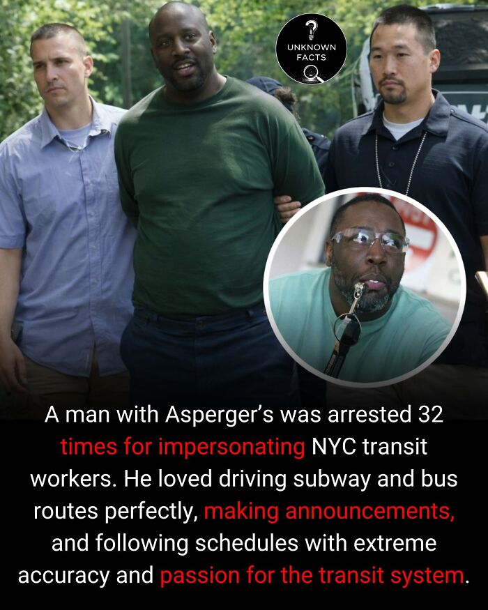 A man with Asperger's being arrested, illustrating an interesting fact about impersonating NYC transit workers.
