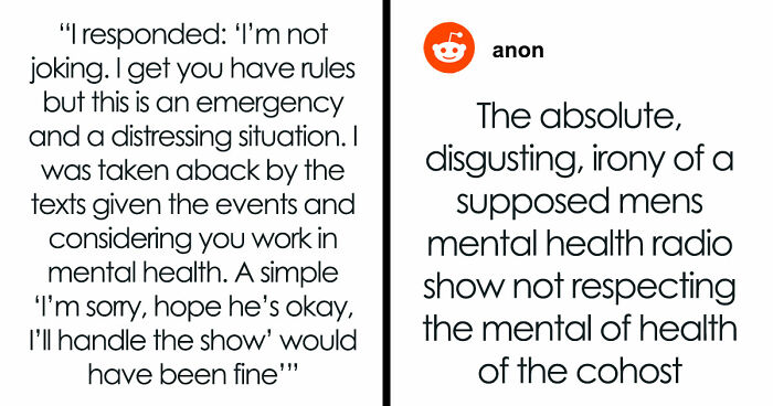 Radio Show Host Refuses To Bend One Rule For Co-Host Who Quits Instantly Due To His Lack Of Empathy