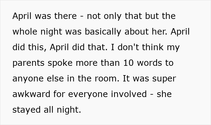 Text excerpt describing a man confronting his parents about their 20-year-old best friend, who is called controlling.