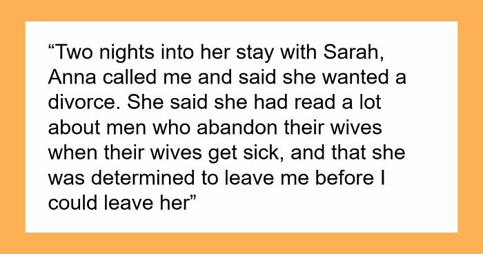 Woman Divorces Husband After Learning Of Cancer As A Power Move, Changes Her Mind Years Later