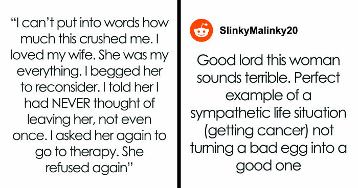 Woman Divorces Husband After Learning Of Cancer As A Power Move, Changes Her Mind Years Later