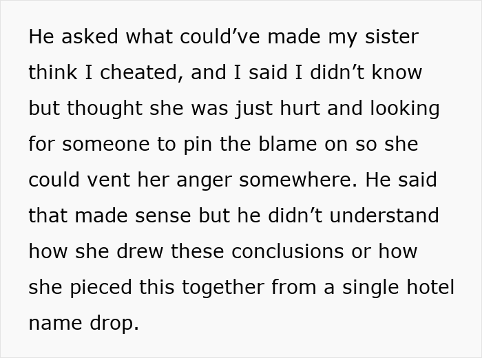 Text excerpt about a woman accused of sleeping with her sister&rsquo;s fianc&eacute;, detailing misunderstandings and accusations.