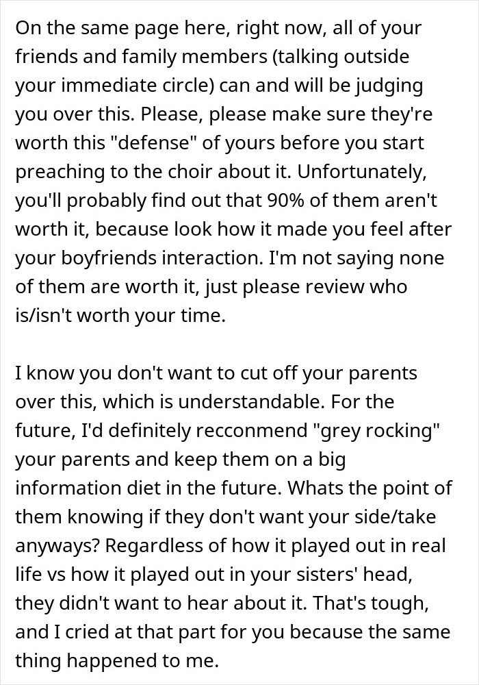 Text excerpt discussing judgment and family conflicts involving a woman accused of sleeping with her sister&rsquo;s fianc&eacute;.