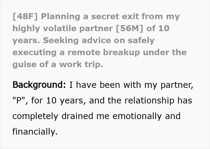 Woman Fakes Work Trip To Escape Volatile Boyfriend, Asks If That Makes Her A Coward