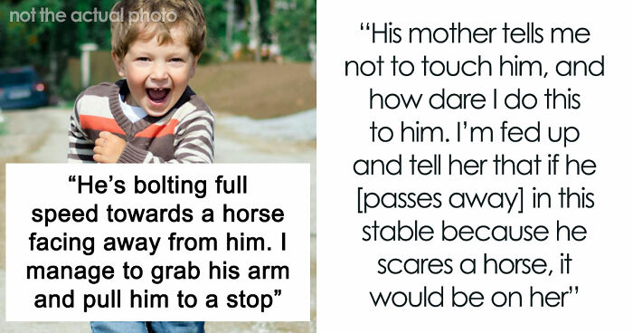 Disruptive Kid Nearly Hurts Himself At Stable, His Toxic Mom Escalates Things From Zero To 100