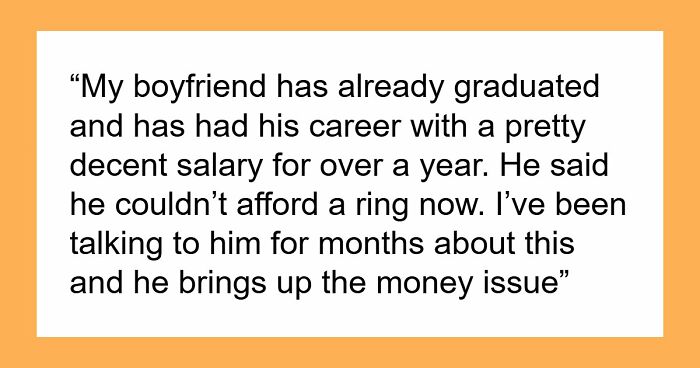 Guy Says “No Degree, No Ring,” Annoyed GF Just Wants The Promise That Their Relationship Is Solid