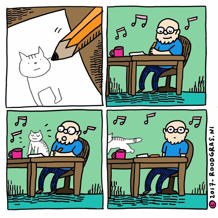 Dutch Illustrator Creates Feel Good Cat Comics That Show The Sweet Little Adventures Of Everyday Life (26 New Pics)