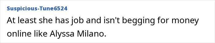 Comment comparing former Disney star's job to Alyssa Milano in adult entertainer context Comment comparing former Disney star's job to Alyssa Milano in adult entertainer context