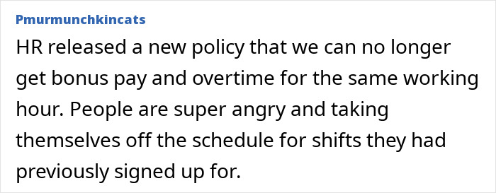 HR policy change causes office drama with bonus pay and overtime issues