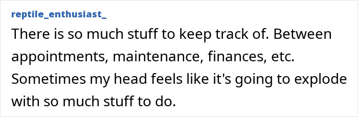 Text about overwhelming tasks and keeping track of appointments in adult problems and surprises