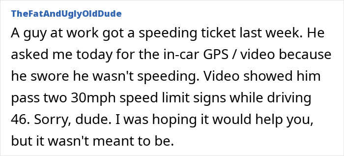 Office drama story of speeding ticket dispute involving GPS and speed limits