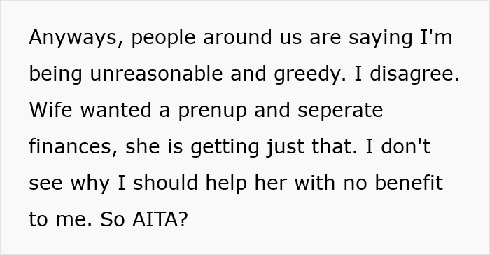 Wife Demands Prenup To Protect Her Income, Hubby Offers Her An 8% Interest Loan When She Needs Help