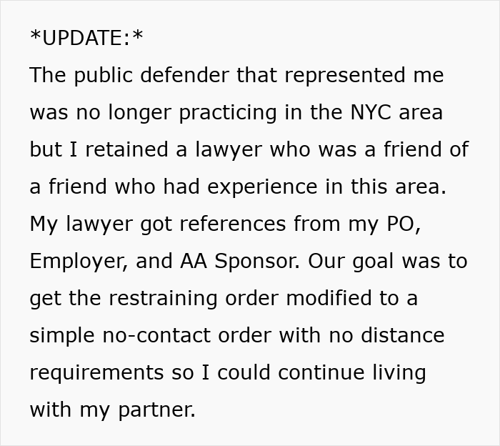 Ex-Wife Enforces Old Restraining Order After Moving Into Guy's Building, Puts His Home At Risk