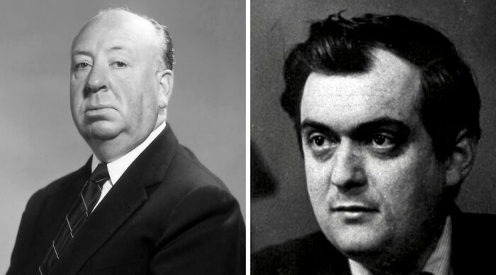 Black and white photos of two legendary male film directors for movies this or that poll