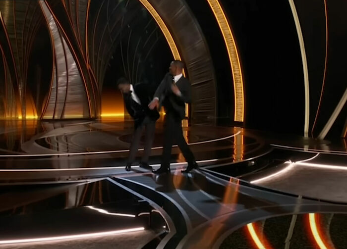 Moment of conflict onstage highlighting ruined career incident