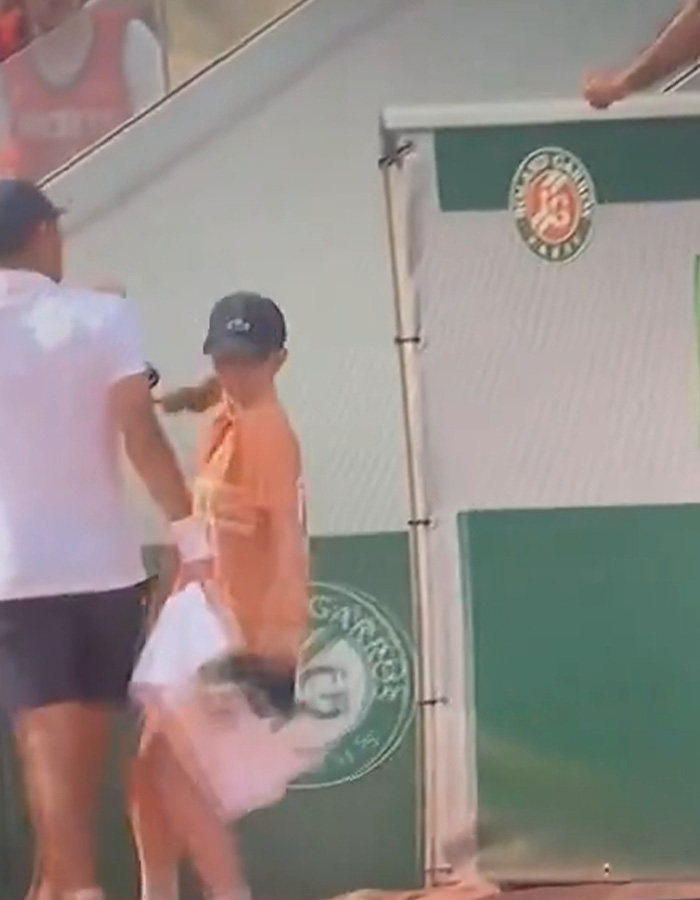 Controversial moment showing French Open star pushing ball girl during tennis event