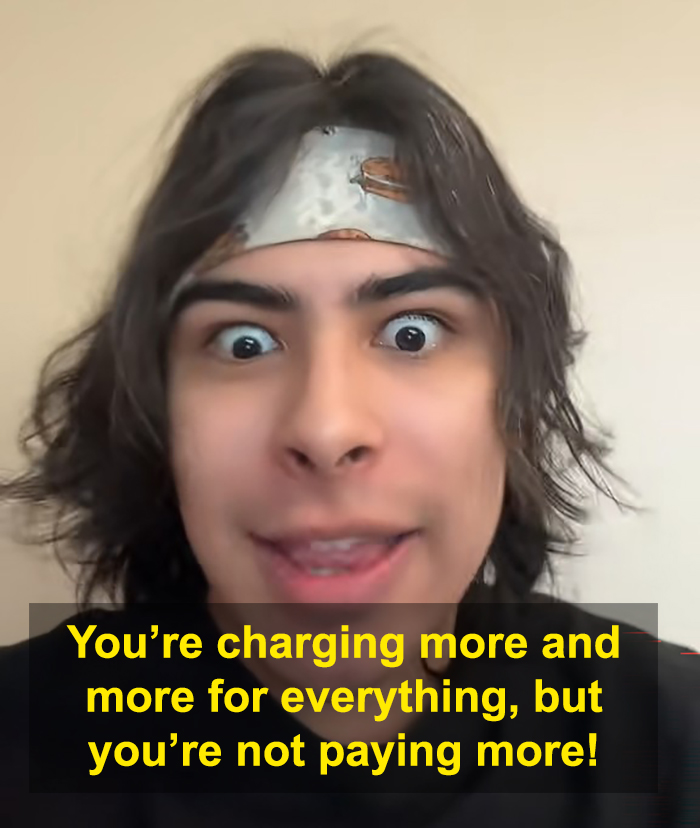 Gen Z person emphasizing rising costs and stagnant payments Gen Z person emphasizing rising costs and stagnant payments