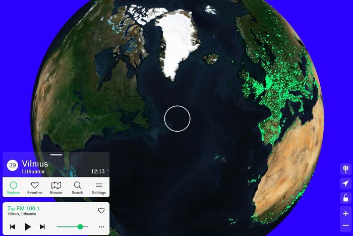A globe showing radio stations across Europe and Africa. An interesting website to explore global radio.