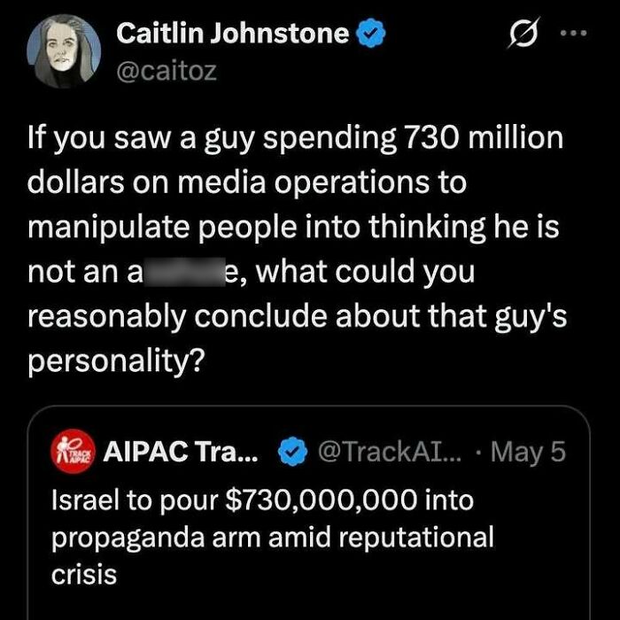 Tweet about $730 million media operation funding amid reputational crisis