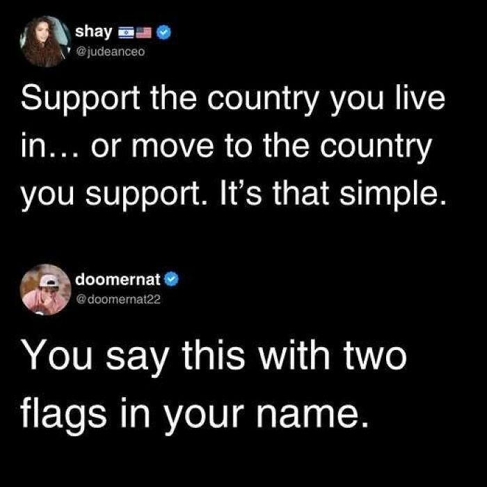 Tweet about supporting the country you live in versus dual flags